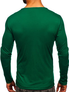 Le t-shirt manches longues sans imprimé pour homme vert Bolf 547