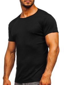 Le t-shirt sans imprimé pour homme noir Bolf NB003