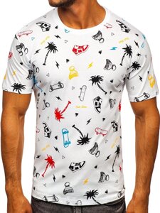 Le tee-shirt imprimé pour homme blanc Bolf 1150