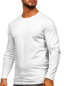 Le tee-shirt manches longues sans imprimé pour homme blanc Bolf 1209