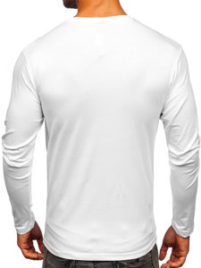 Le tee-shirt manches longues sans imprimé pour homme blanc Bolf 1209