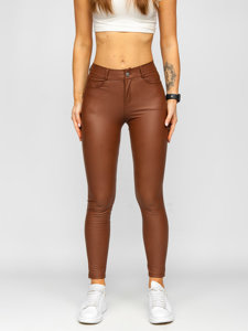 Legging en simili cuir pour femme chocolat Bolf DM850