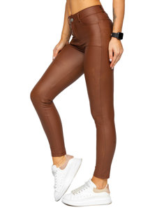 Legging en simili cuir pour femme chocolat Bolf DM850