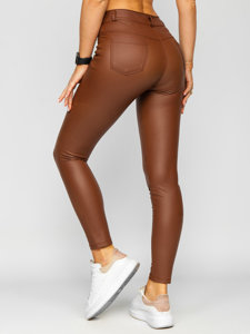 Legging en simili cuir pour femme chocolat Bolf DM850