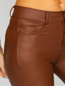 Legging en simili cuir pour femme chocolat Bolf DM850