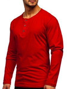 Longsleeve fermé par des boutons pour homme rouge Bolf 1114