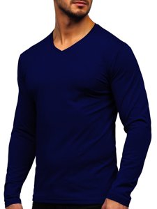 Longsleeve pour homme bleu sans imprimé foncé Bolf 172008   