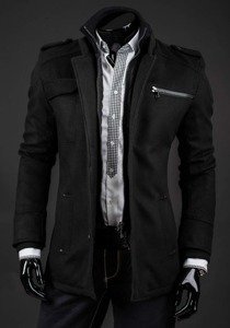 Manteau d'hiver pour homme noir Bolf