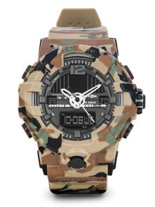 Montre bracelet camo pour homme marron Bolf 3261