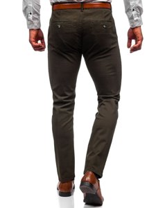 Pantalon chino pour homme vert foncé Bolf 1143     