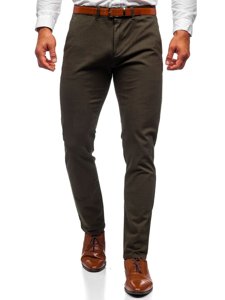 Pantalon chino pour homme vert foncé Bolf 1143     