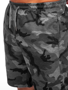 Pantalon court de sport camo pour homme graphite Bolf 8K283