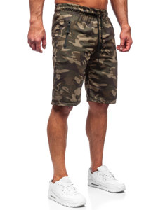 Pantalon court de sport camo pour homme kaki Bolf JX700