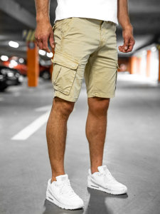 Pantalon court short cargo pour homme beige Bolf YF2222