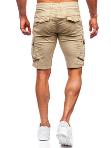 Pantalon court short cargo pour homme beige Bolf YF2222