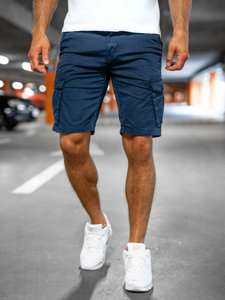 Pantalon court short cargo pour homme bleu foncé Bolf YF2222