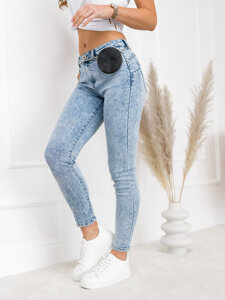 Pantalon en jean pour femme bleu clair Bolf LA692