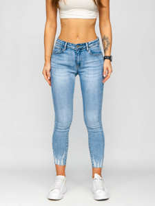 Pantalon en jean pour femme bleu clair Skinny Bolf S0002