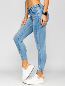 Pantalon en jean pour femme bleu clair Skinny Bolf S0002