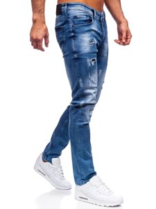 Pantalon en jean pour homme bleu foncé regular fit Bolf 4013