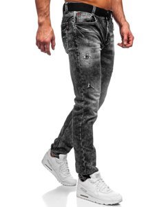 Pantalon en jean pour homme noir regular fit Bolf 30049S0