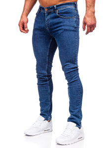 Pantalon en jean regular fit pour homme bleu foncé Bolf 1122