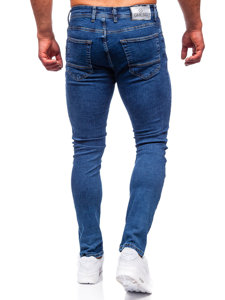 Pantalon en jean regular fit pour homme bleu foncé Bolf 1122