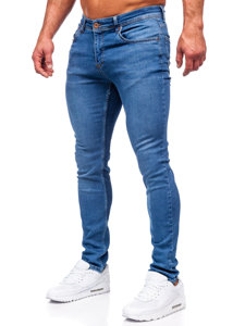 Pantalon en jean regular fit pour homme bleu foncé Bolf 3434