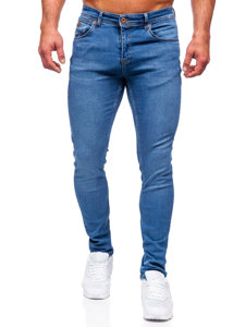 Pantalon en jean regular fit pour homme bleu foncé Bolf 3434