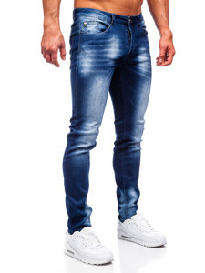 Pantalon en jean regular fit pour homme bleu foncé Bolf MP019BS