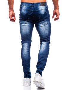 Pantalon en jean regular fit pour homme bleu foncé Bolf MP019BS