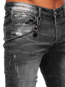 Pantalon en jean regular fit pour homme noir Bolf MP0051N