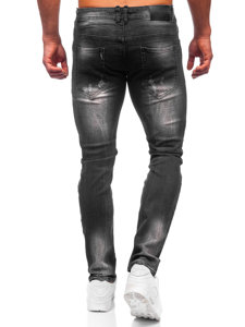 Pantalon en jean regular fit pour homme noir Bolf MP010N