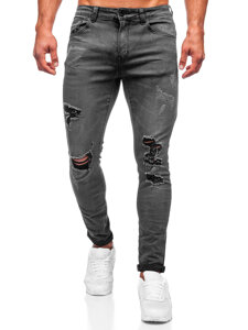 Pantalon en jean slim fit pour homme noir Bolf KS2081A