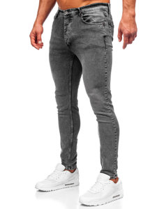 Pantalon jean skinny fit pour homme noir Bolf R925-1