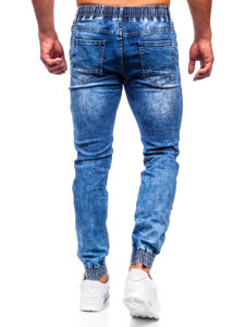 Pantalon jogger cargo en jean pour homme bleu foncé Bolf TF143