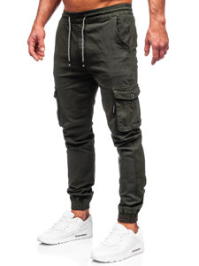 Pantalon jogger cargo en tissu pour homme kaki Bolf KA9233