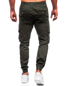 Pantalon jogger cargo en tissu pour homme kaki Bolf KA9233