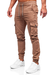 Pantalon jogger cargo en tissu pour homme marron Bolf KA9233