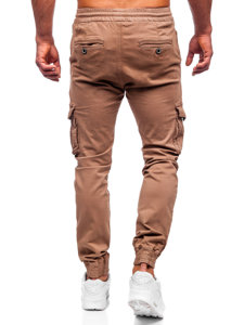 Pantalon jogger cargo en tissu pour homme marron Bolf KA9233