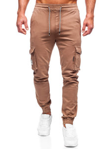 Pantalon jogger cargo en tissu pour homme marron Bolf KA9233