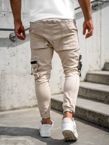 Pantalon jogger cargo pour homme beige Bolf 6685