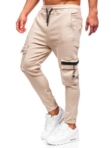 Pantalon jogger cargo pour homme beige Bolf 6685