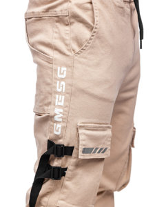 Pantalon jogger cargo pour homme beige Bolf 6685