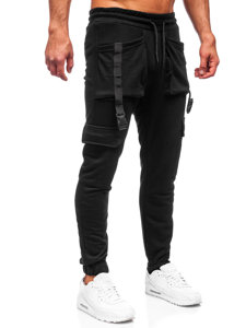 Pantalon jogger cargo pour homme noir Bolf 6584