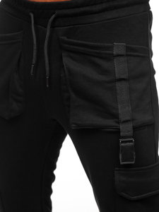 Pantalon jogger cargo pour homme noir Bolf 6584