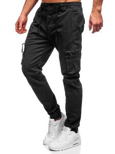 Pantalon jogger cargo pour homme noir Bolf 8983