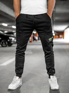 Pantalon jogger cargo pour homme noir Bolf HW2173