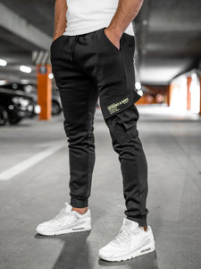 Pantalon jogger cargo pour homme noir Bolf HW2173