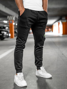 Pantalon jogger cargo pour homme noir Bolf HW2173